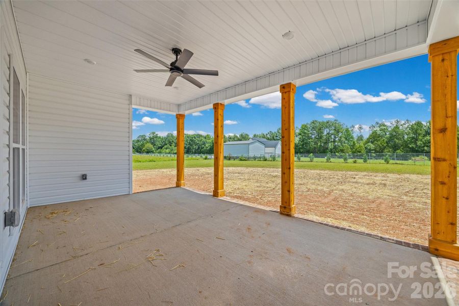 Beautiful covered back porch.