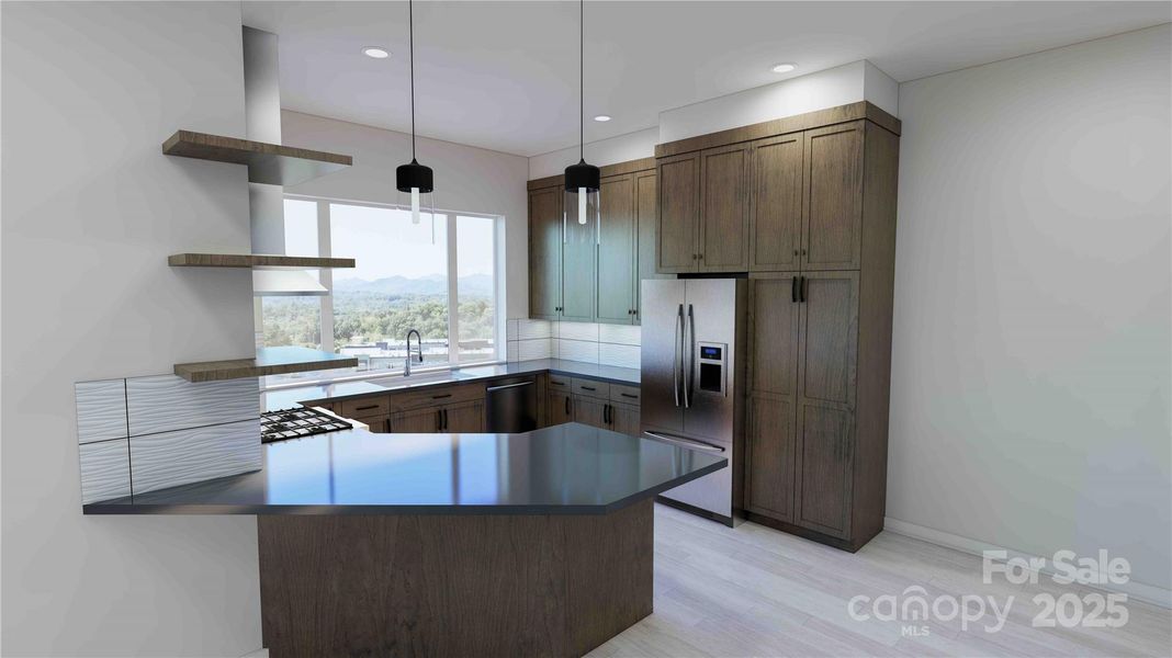 Main level kitchen rendering