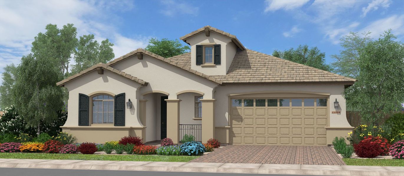 Representative exterior photo of a completed home built from the Newport by Fulton Homes in North Shore, Litchfield Park, AZ (Image 4).