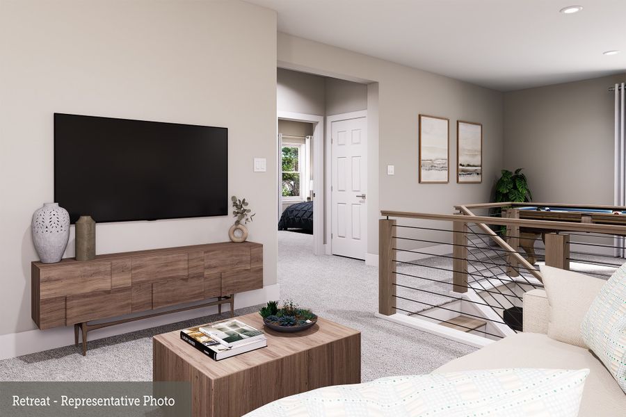 Representative furnished interior of a home built from the The Frazier by David Weekley Homes in Easthaven at Bridgeland Central - Horizon Collection, Cypress (Image 3).