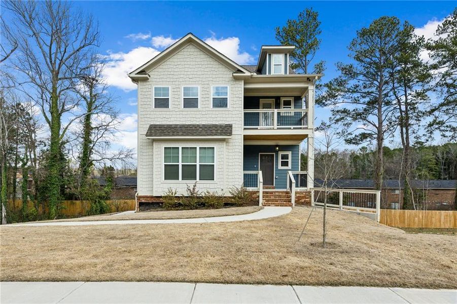 Front exterior of a new home in , Atlanta, GA, highlighting curb appeal (Image 2).