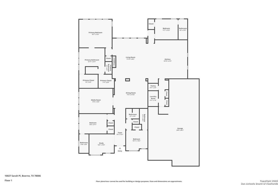 2D floor plan layout of this home in Balcones Creek 70', Boerne, TX (Image 5).
