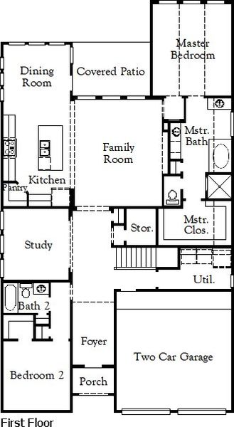 2D floor plan layout of this home in Pecan Square, Northlake, TX (Image 4). 2D floor plan layout of this home in Pecan Square, Northlake, TX (Image 4).