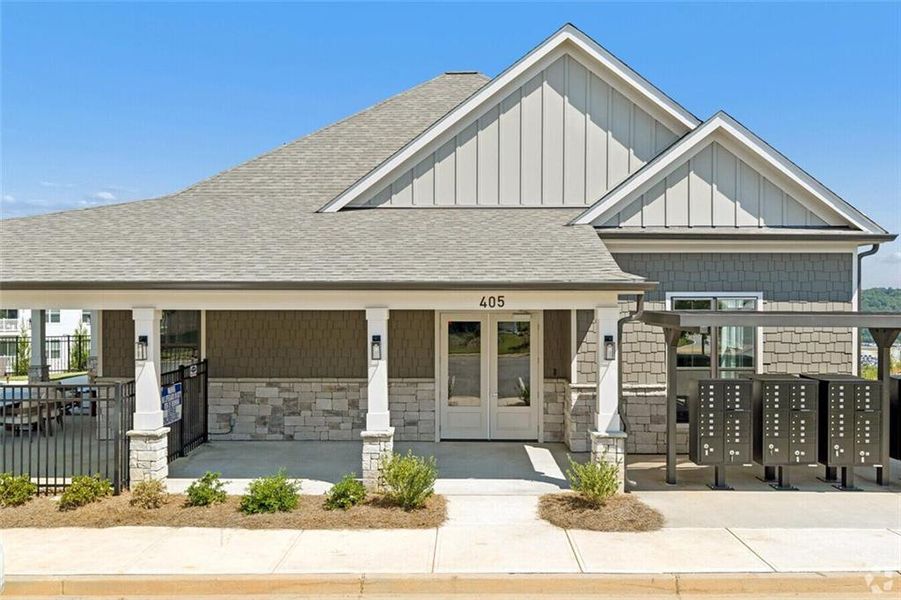 Front exterior of a new home in Stegall Village, Emerson, GA, highlighting curb appeal (Image 15).