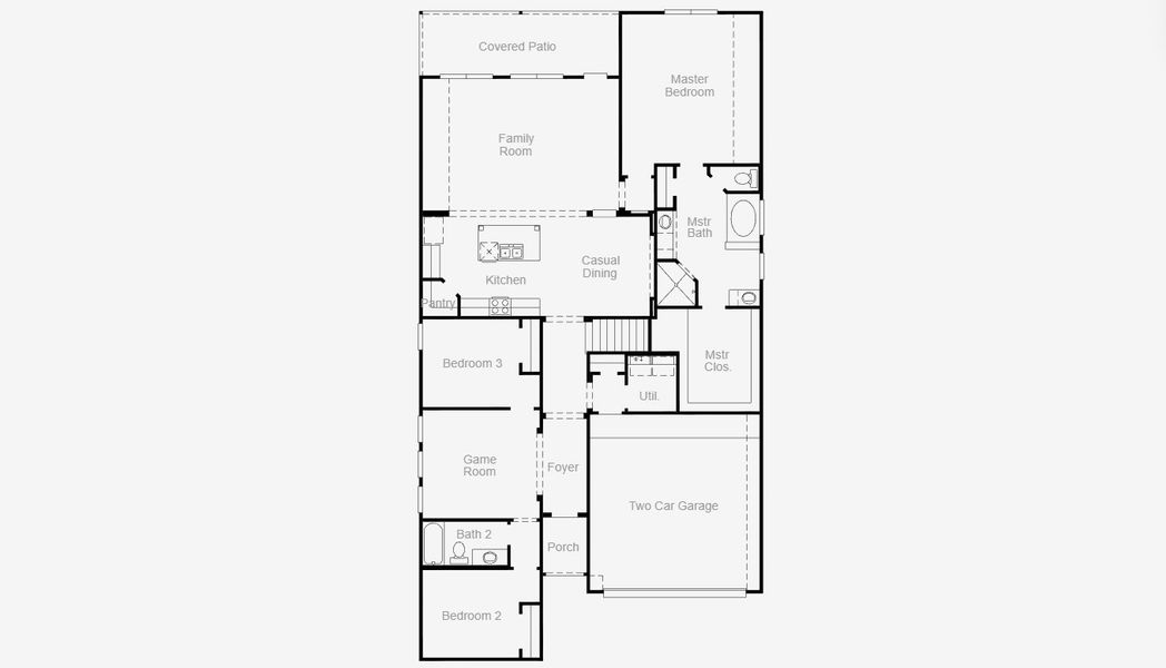 2D floor plan layout for the Tatum by Coventry Homes in Painted Tree 50', McKinney, TX (Image 7).