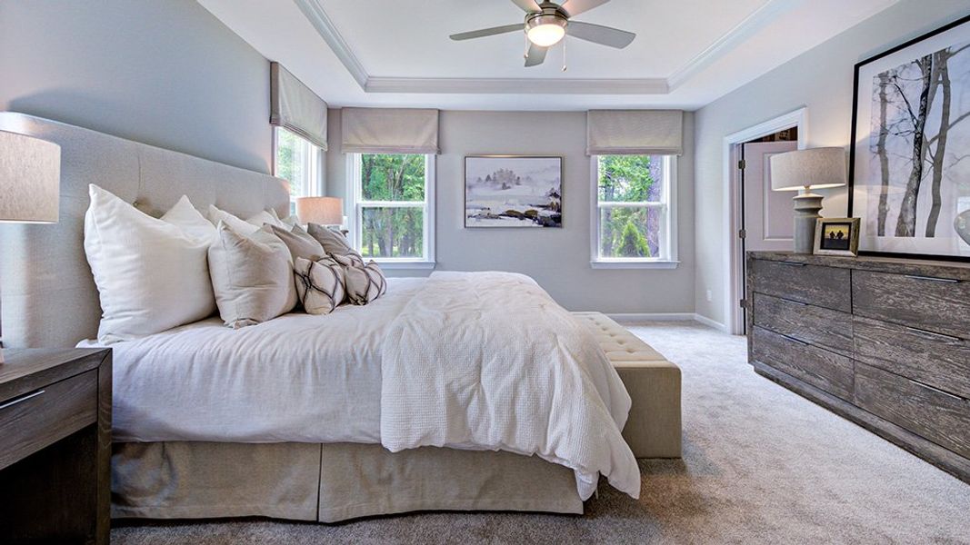 Representative furnished interior of a home built from the Newport by Taylor Morrison in Hidden Creek, Cary (Image 19).