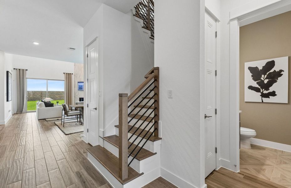 Representative furnished interior of a home built from the Iredell by Pulte Homes in Katy Court, Katy (Image 32).