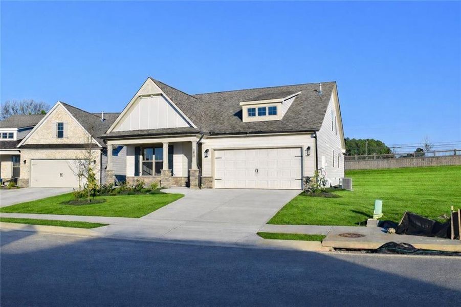 Front exterior of a new home in Soleil Summit Chase, Snellville, GA, highlighting curb appeal (Image 2).