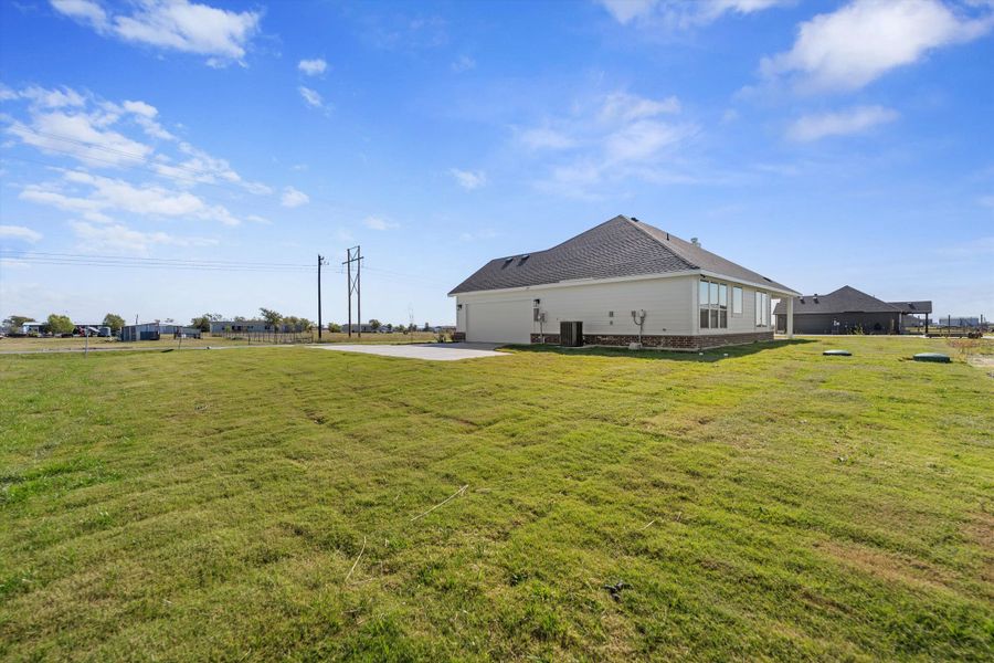 Exterior details and patio area of a home in Clear Sky Addition, Valley View (Image 29). Exterior details and patio area of a home in Clear Sky Addition, Valley View (Image 29).