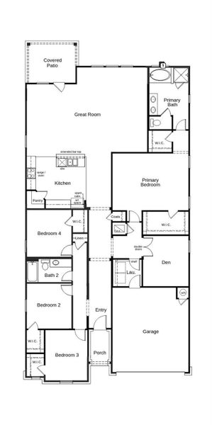 2D floor plan layout of this home in Mustang Valley, Manor, TX (Image 5).