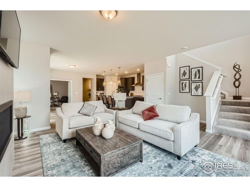 Furnished interior view inside a new home in Waterfield - Single Family Homes, Fort Collins (Image 12). Furnished interior view inside a new home in Waterfield - Single Family Homes, Fort Collins (Image 12).