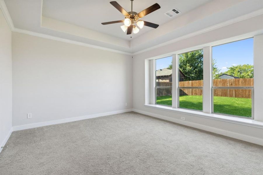 Just add furniture.  Yep, the furniture will complete the wonderful view from this master bedroom...