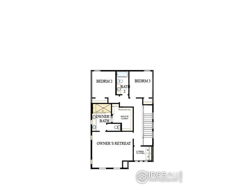 2D floor plan layout of this home in Kinston Cottage, Loveland, CO (Image 2).
