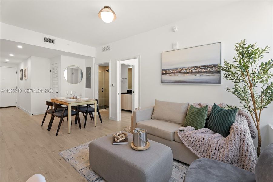 Furnished interior view inside a new home in , Miami (Image 11).