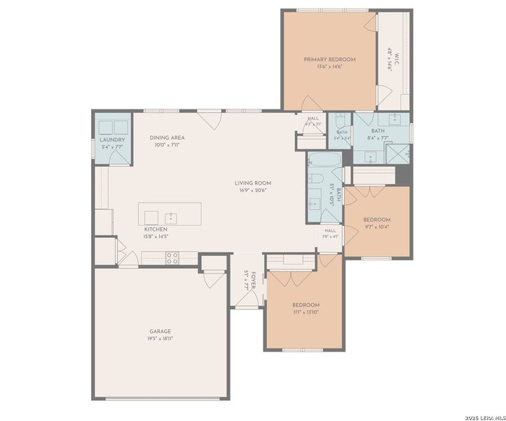 2D floor plan layout of this home in , Kerrville, TX (Image 5).