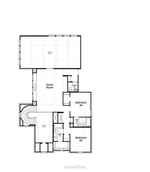 2D floor plan layout for the Siena by Highland Homes in Cambridge Crossing: 74ft. lots, Celina, TX (Image 9). 2D floor plan layout for the Siena by Highland Homes in Cambridge Crossing: 74ft. lots, Celina, TX (Image 9).