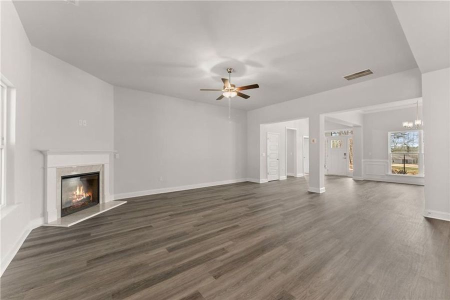 Representative unfurnished interior of a home built from the 2620 by Adams Homes in Williams Ridge, Bailey (Image 26). Representative unfurnished interior of a home built from the 2620 by Adams Homes in Williams Ridge, Bailey (Image 26).
