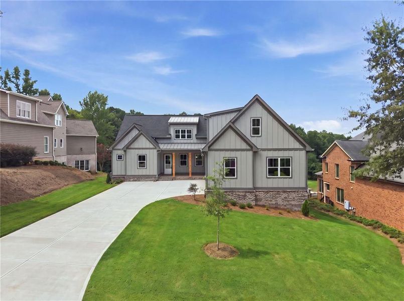 Front exterior of a new home in , Jefferson, GA, highlighting curb appeal (Image 32).