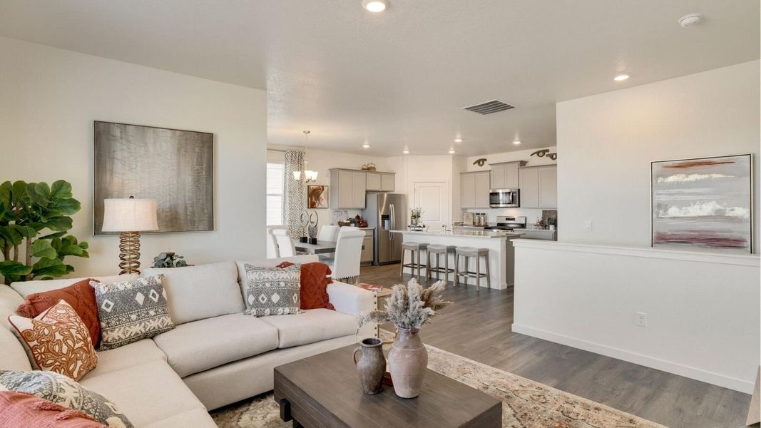 Representative furnished interior of a home built from the Chatham by D.R. Horton in Sky Ranch, Watkins (Image 6). Representative furnished interior of a home built from the Chatham by D.R. Horton in Sky Ranch, Watkins (Image 6).