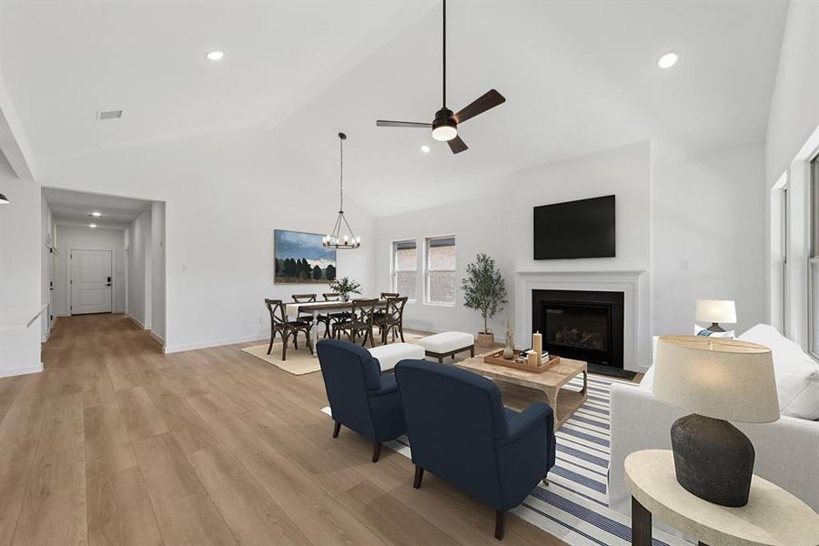 Furnished interior view inside a new home in Aspire at Noble Ridge, Howe (Image 23). Furnished interior view inside a new home in Aspire at Noble Ridge, Howe (Image 23).