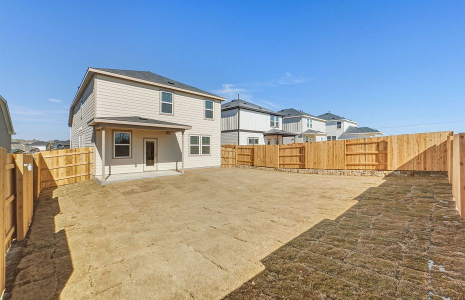 Exterior details and patio area of a home in Sunfield, Buda (Image 3).