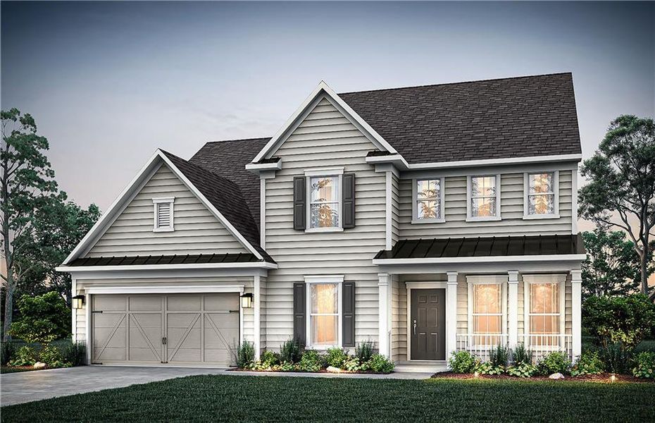 Front exterior of a new home in Creekside at Skelton, Jefferson, GA, highlighting curb appeal (Image 2).