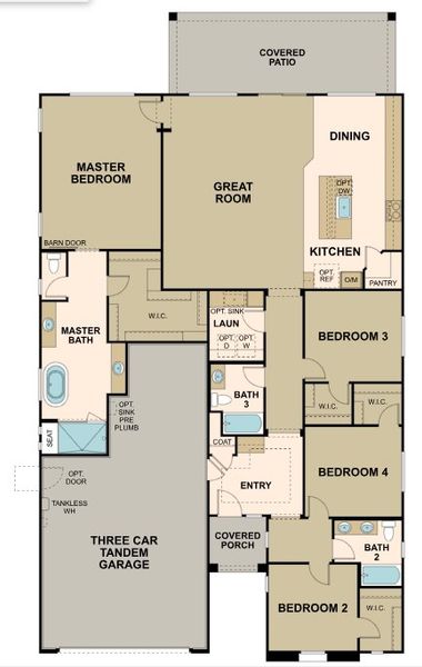2D floor plan layout of this home in Forté at Granite Vista, Waddell, AZ (Image 4).