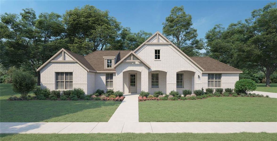 View of front of home with a front yard