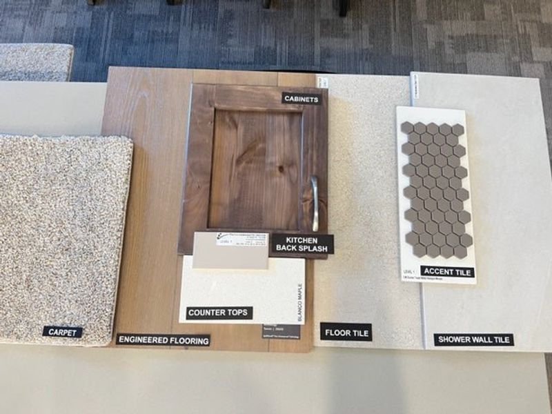 Sample of building materials used in homes in The Lakes at Centerra, Loveland (Image 11). Sample of building materials used in homes in The Lakes at Centerra, Loveland (Image 11).
