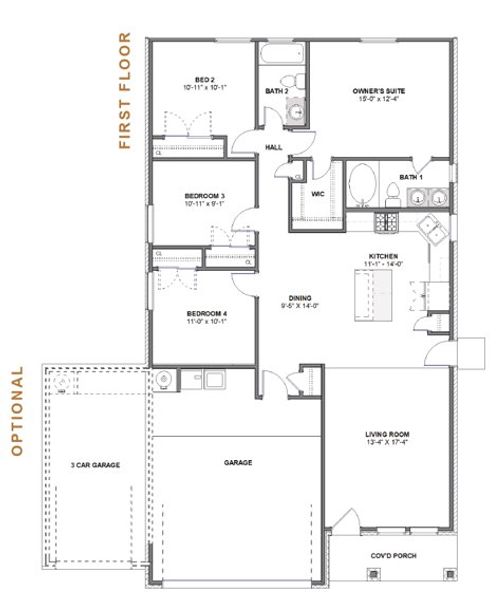 2D floor plan layout of this home in Creekhaven, Iowa Colony, TX (Image 2). 2D floor plan layout of this home in Creekhaven, Iowa Colony, TX (Image 2).