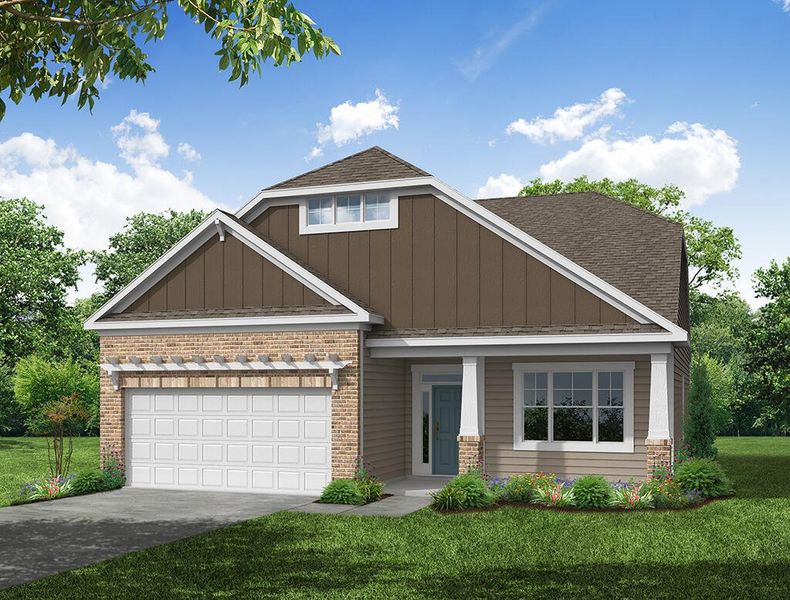 Representative exterior photo of a completed home built from the Grayson by Eastwood Homes in Secrest Meadows, Monroe, NC (Image 7).