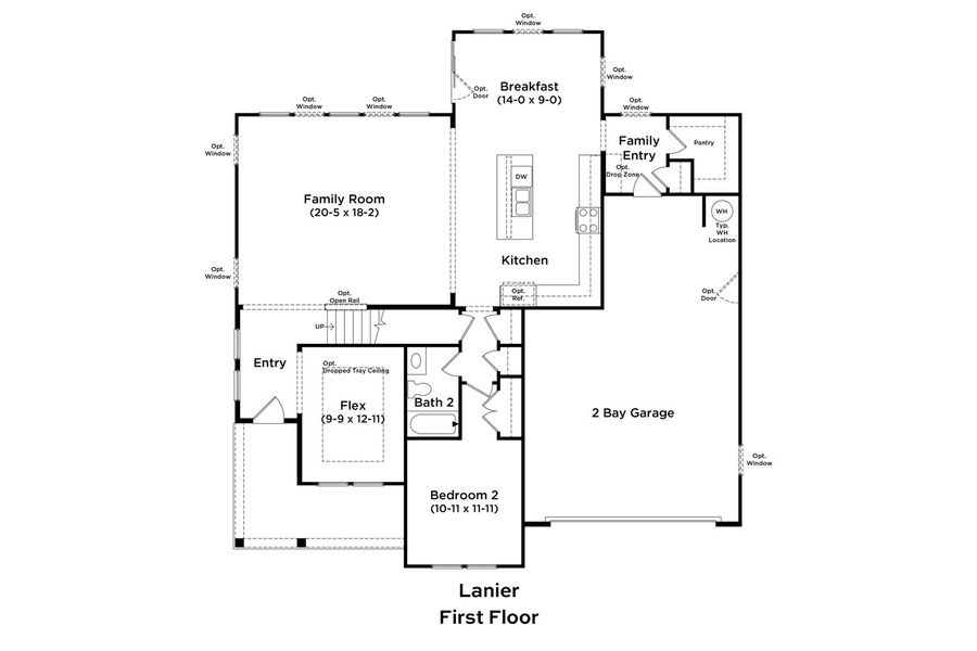 2D floor plan layout for the Lanier by DRB Homes in Owen Park, Gibsonville, NC (Image 3). 2D floor plan layout for the Lanier by DRB Homes in Owen Park, Gibsonville, NC (Image 3).