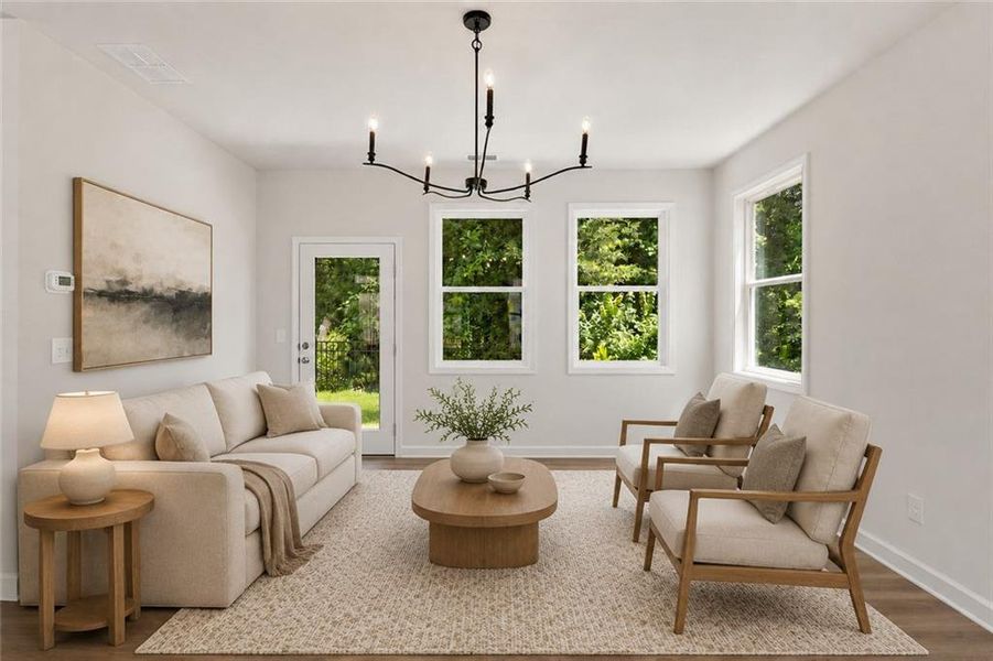 Furnished interior view inside a new home in Parkside, Tucker (Image 12). Furnished interior view inside a new home in Parkside, Tucker (Image 12).