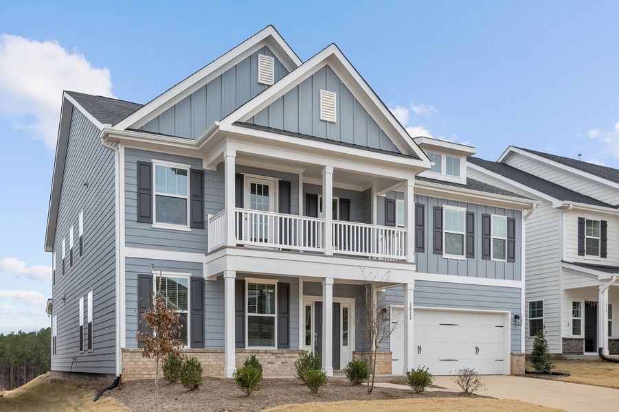 Front exterior of a new home in Sweetbrier, Durham, NC, highlighting curb appeal (Image 25).