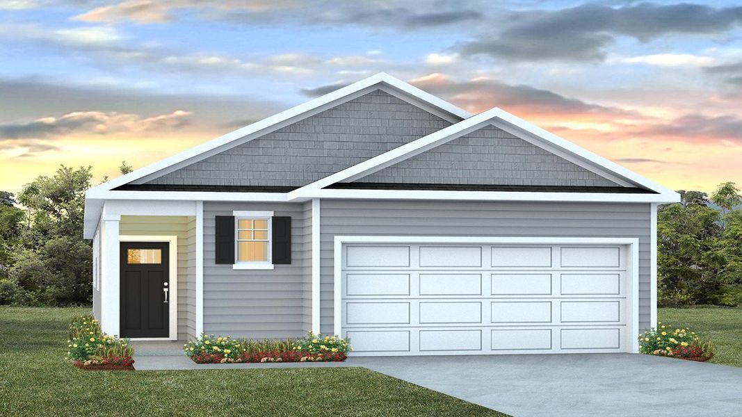 Representative exterior photo of a completed home built from the Desmond by D.R. Horton in The Lakes at North Glynn, Brunswick, GA (Image 2).