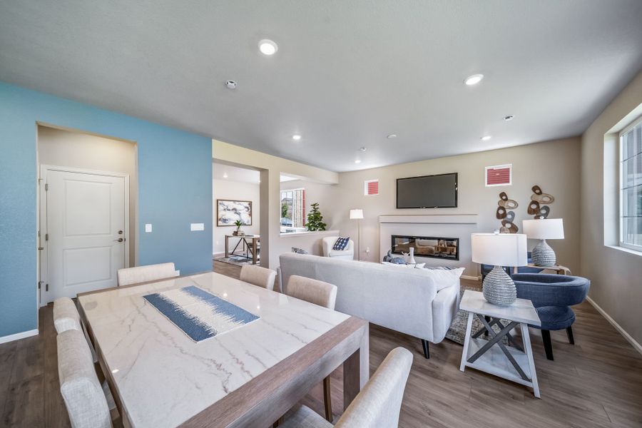 Furnished interior view inside a new home in Thompson River Ranch, Johnstown (Image 5).