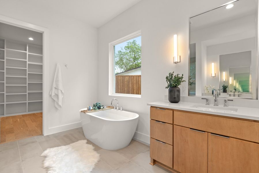 Furnished interior view inside a new home in , Dallas (Image 27).