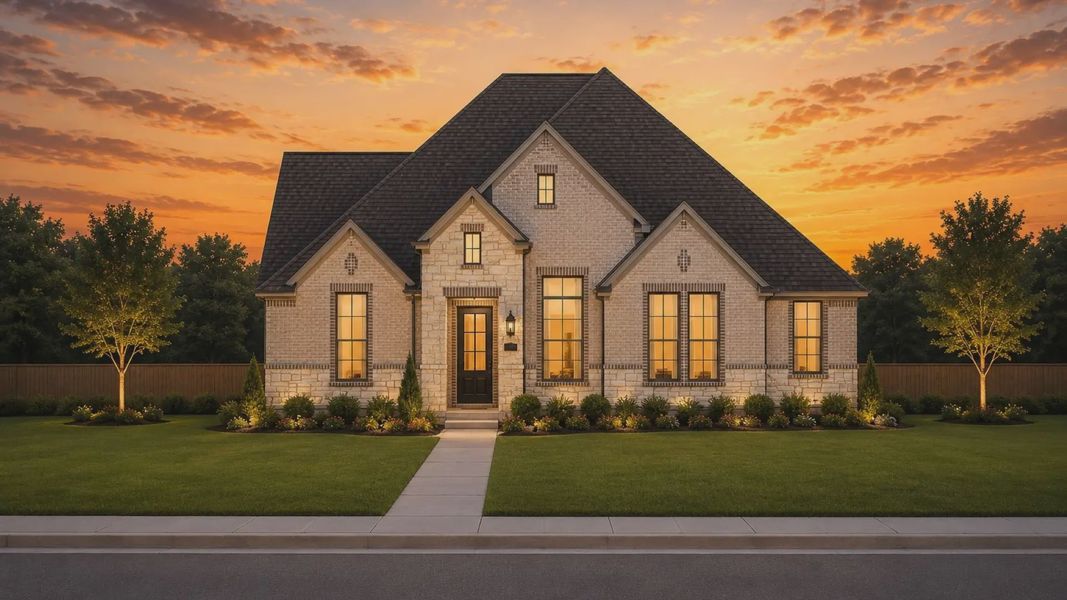 Representative exterior photo of a completed home built from the Sicily by Chesmar Homes in Crescent Bluff, Georgetown, TX (Image 2). Representative exterior photo of a completed home built from the Sicily by Chesmar Homes in Crescent Bluff, Georgetown, TX (Image 2).