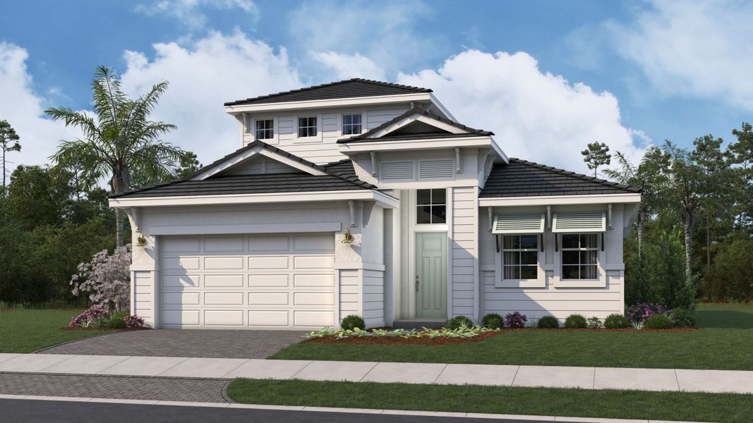 Front exterior of a home in the Esprit at Avenir community, located in Palm Beach Gardens, FL (Image 11).