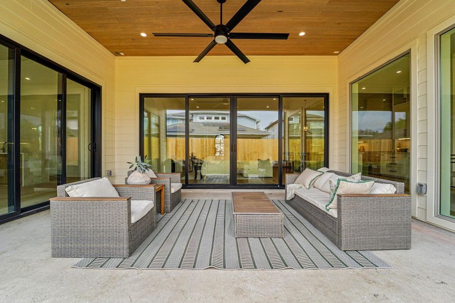 Exterior details and patio area of a home in , Houston (Image 3).