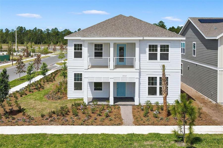 Front exterior of a new home in Weslyn Park, St. Cloud, FL, highlighting curb appeal (Image 22).