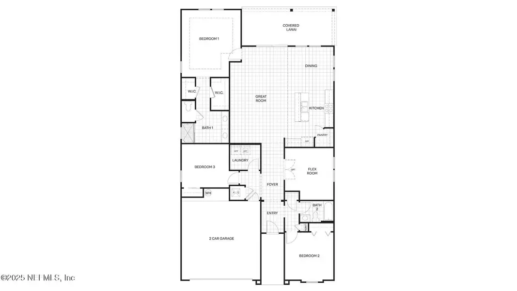 2D floor plan layout of this home in Sawmill Branch, Palm Coast, FL (Image 4).