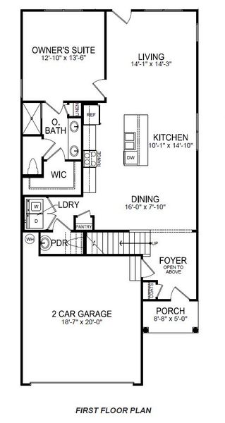 2D floor plan layout for the SIERRA by D.R. Horton in Adams Glen, Greenville, SC (Image 3). 2D floor plan layout for the SIERRA by D.R. Horton in Adams Glen, Greenville, SC (Image 3).