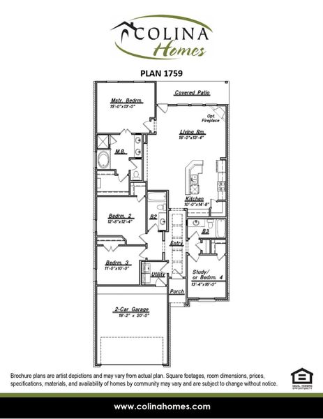 2D floor plan layout of this home in Oak Hills Montgomery, Montgomery, TX (Image 3).