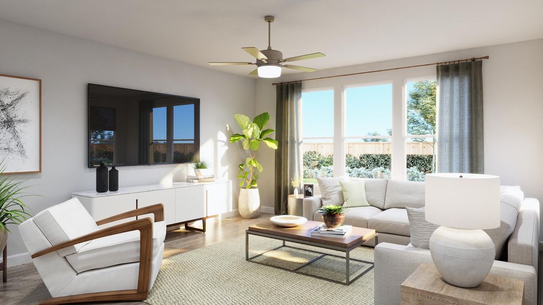 Representative furnished interior of a home built from the Caroline by Risewell Homes in Sage Collection – Freedom at Anthem, Kyle (Image 4).