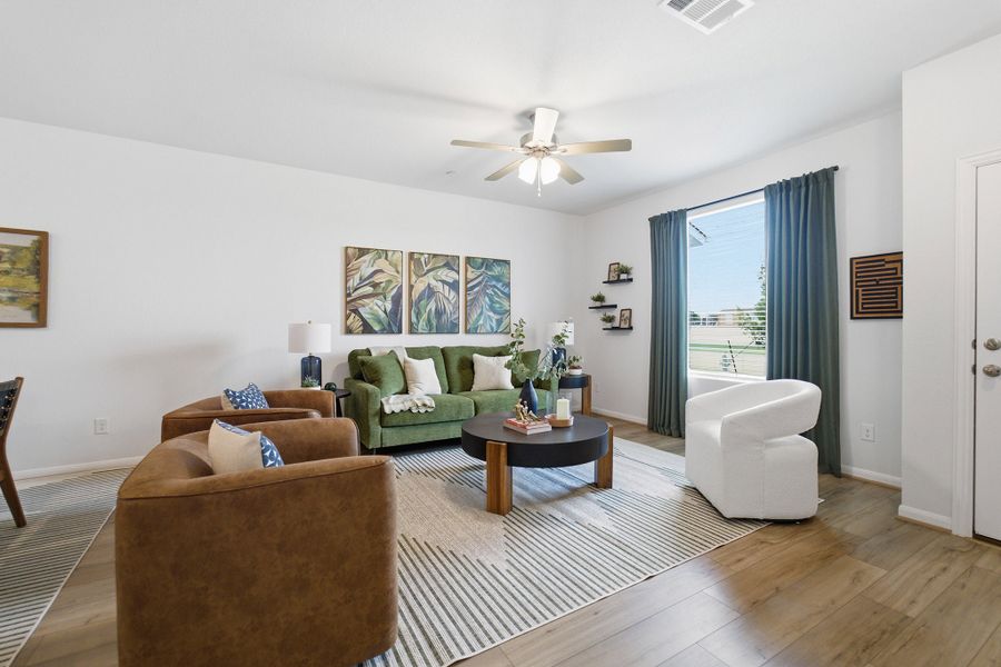 Representative furnished interior of a home built from the Pei by CastleRock Communities in Municipal Drive Townhomes, Leander (Image 6). Representative furnished interior of a home built from the Pei by CastleRock Communities in Municipal Drive Townhomes, Leander (Image 6).