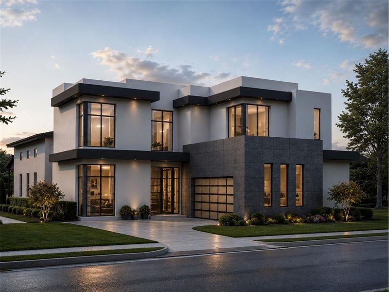 Front exterior of a new home in , Westlake, TX, highlighting curb appeal (Image 1). Front exterior of a new home in , Westlake, TX, highlighting curb appeal (Image 1).