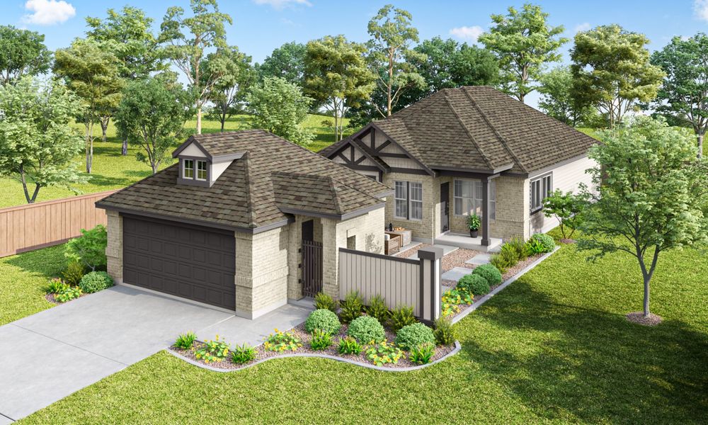 Representative exterior photo of a completed home built from the The Sheraton by Pacesetter Homes in Keeneland, Aubrey, TX (Image 7). Representative exterior photo of a completed home built from the The Sheraton by Pacesetter Homes in Keeneland, Aubrey, TX (Image 7).