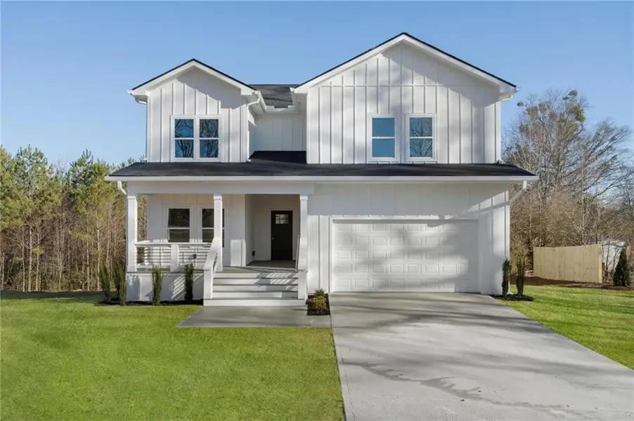 Front exterior of a new home in , Hiram, GA, highlighting curb appeal (Image 2). Front exterior of a new home in , Hiram, GA, highlighting curb appeal (Image 2).