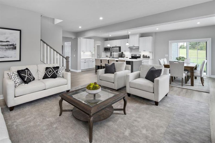 Furnished interior view inside a new home in Backwoods Farms, Moyock (Image 1).
